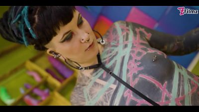 Alternative TATTOO teen gets POV fucked – rough fuck deepthroat sloppy BJ passionate couple sex (goth, punk, alt porn) ZF050