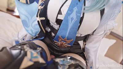 Genshin Impact Eula Lawrence Cosplay | milking all your jizz with her thighs and snatch hentai video