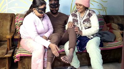 Fucked virgin SaliJi in presence of pregnant wife with dirty Hindi audio
