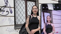 GERMAN SCOUT – SMALL TITS AND LONG LEGS GOTH GIRL SEDUCE TO FUCK AT MODEL JOB