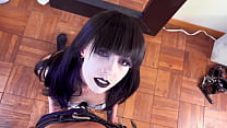 Gothic Cocksucker Macabre Freak gets wrecked gagging on Eddie Danger’s thick cock with black lipstick and facial