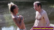 Bigtitted enlgish babe cocksucking outdoors